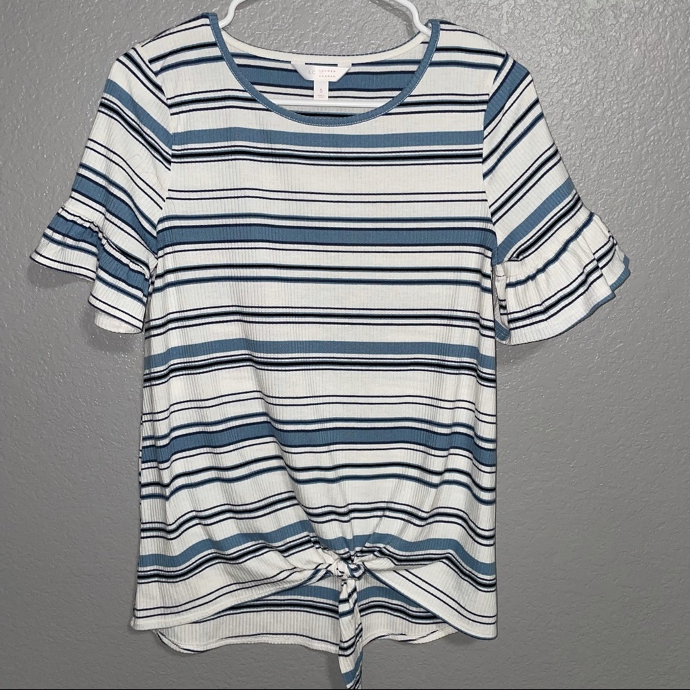 LC Lauren Conrad striped knot tee short sleeve